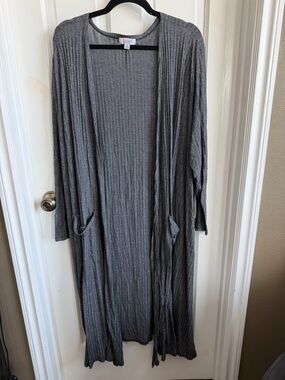 LuLaRoe Charcoal Ribbed Open Cardigan